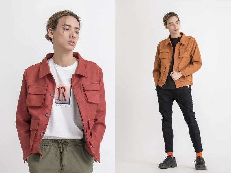 Áo khoác local brand rẻ Suede Cargo Triple R