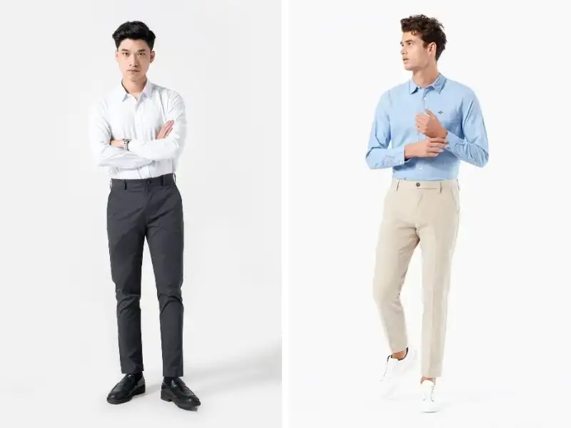 Áo sơ mi và quần kaki là kiểu phối đơn giản nhất theo Business Casual