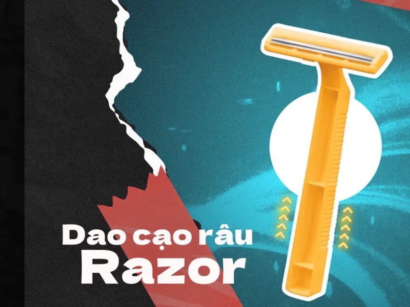 Dao cạo râu Razor với thiết kế nhỏ gọn và lưỡi dao dạng kép