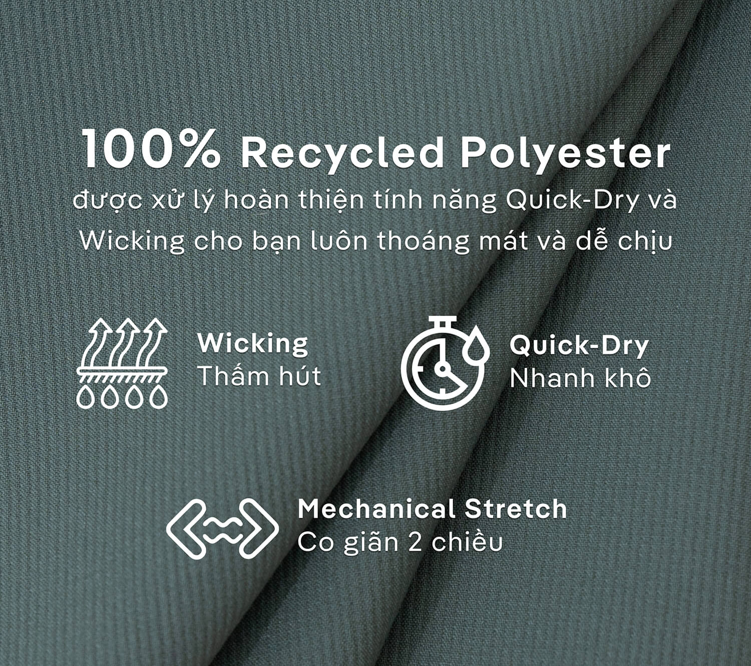 Quần đùi thể thao đẹp cao cấp vải polyester recycle nhanh khô, thấm hút, phù hợp cho mọi hoạt động