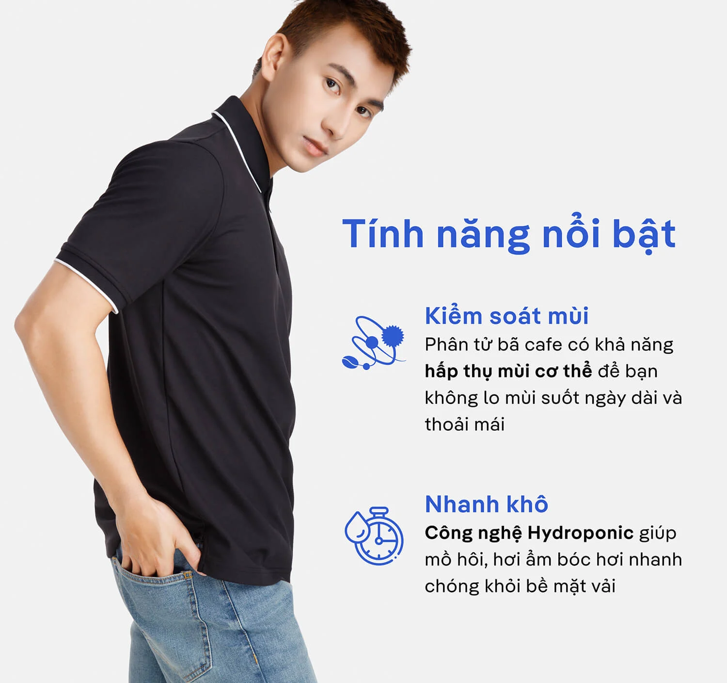 Áo Polo nam Café Coolmate - khử mùi hiệu quả