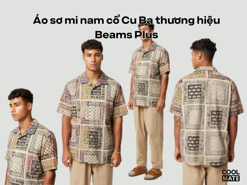  Áo sơ mi nam cổ Cu Ba thương hiệu Beams Plus