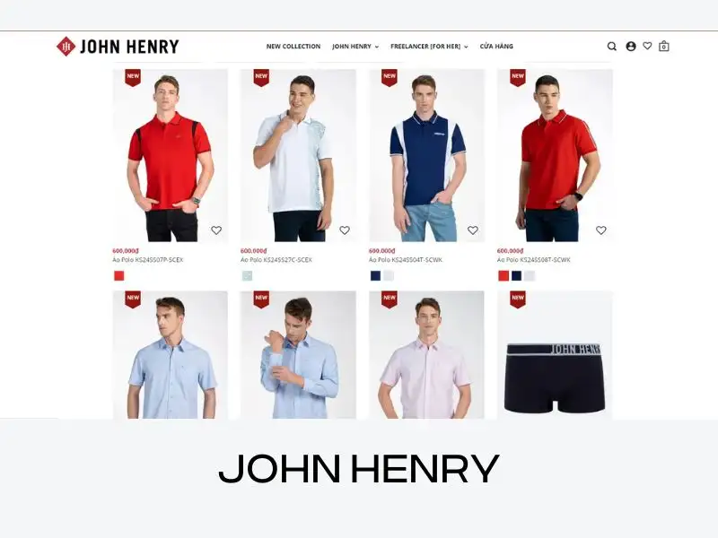 Shop quần áo dành cho nam John Henry 