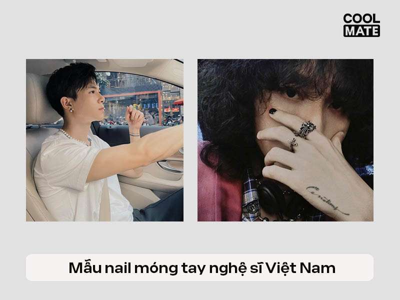 Mẫu sơn móng tay của diễn viên Anh Tú (trái) và ca sĩ Sơn Tùng M-TP (phải)