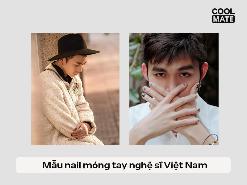 Mẫu sơn móng tay của Karik (trái) và Jun Phạm (phải)