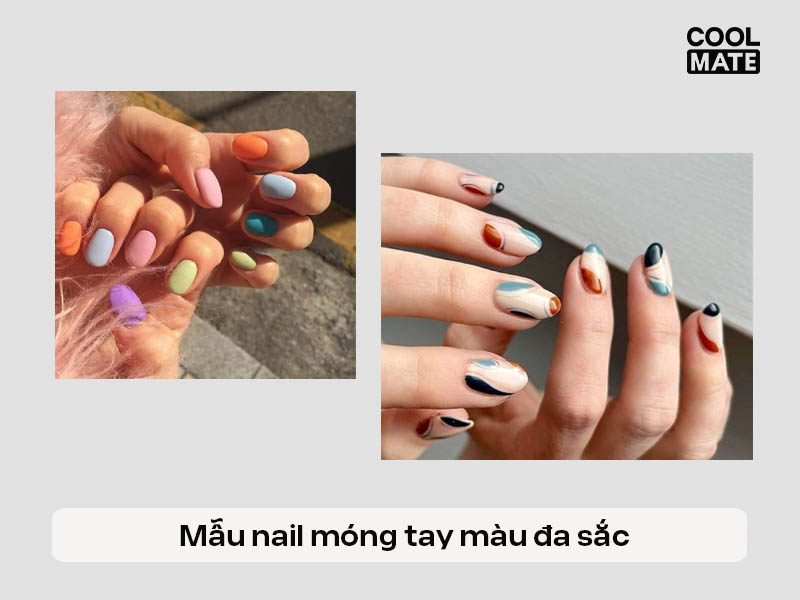 Mẫu nail đa sắc cho nam