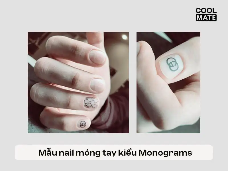 Mẫu nail Monograms cho nam