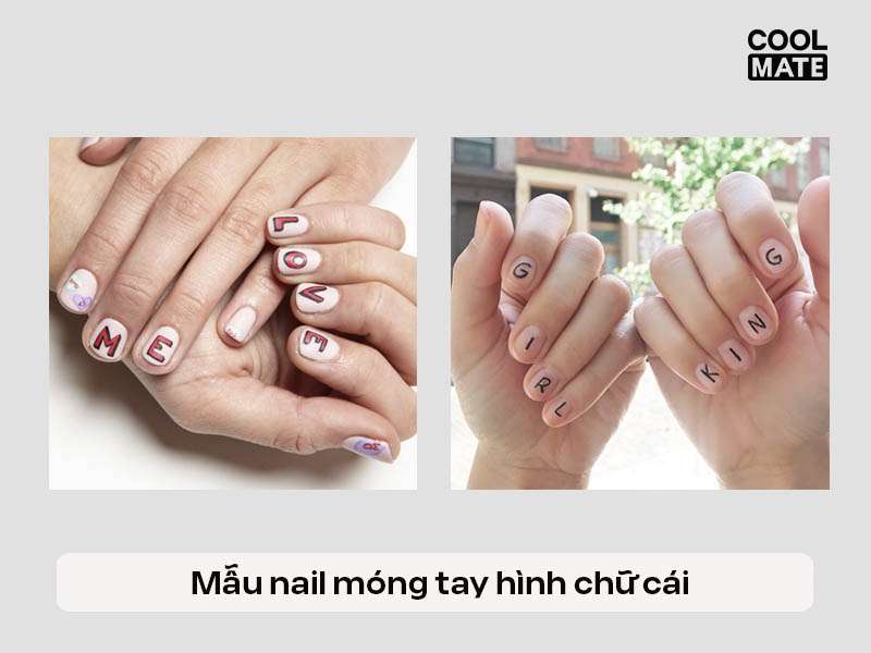 Mẫu nail chữ cái cho nam