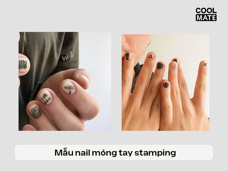 Mẫu nail stamping cho nam