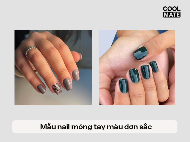 Mẫu nail đơn sắc cho nam