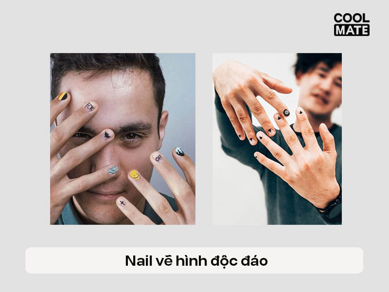 Nail vẽ hình độc đáo cho nam