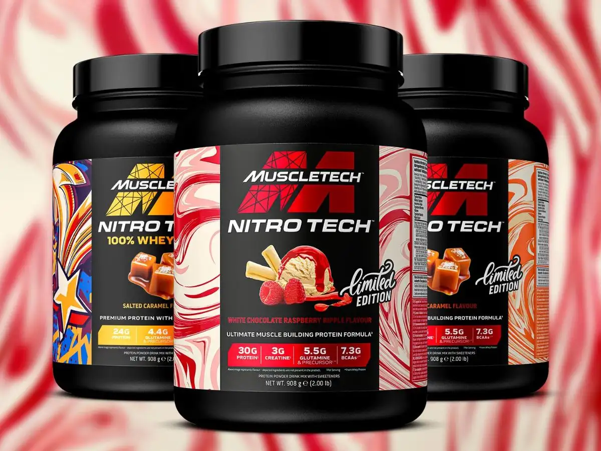 Bột whey MuscleTech NitroTech hỗ trợ luyện tập