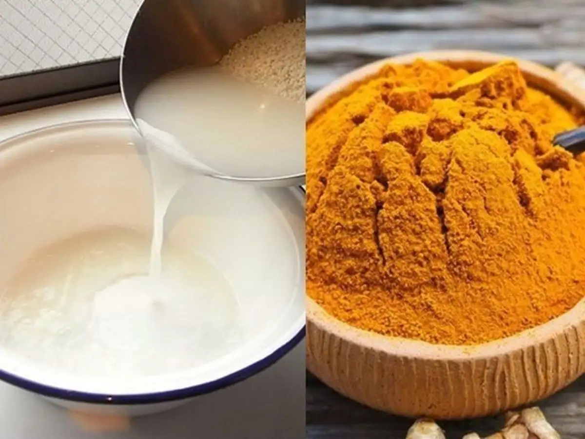 Mặt nạ nước vo gạo và bột nghệ