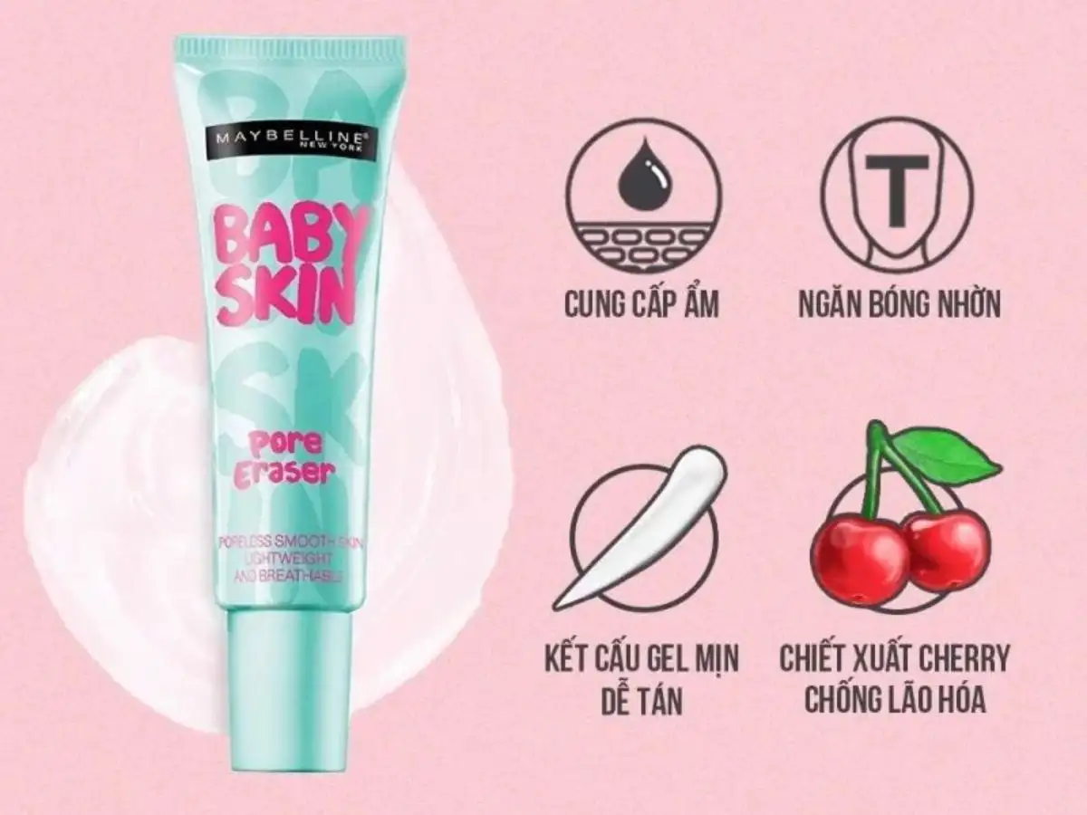 Kem Lót Kiềm Dầu Maybelline Baby Skin Pore Eraser