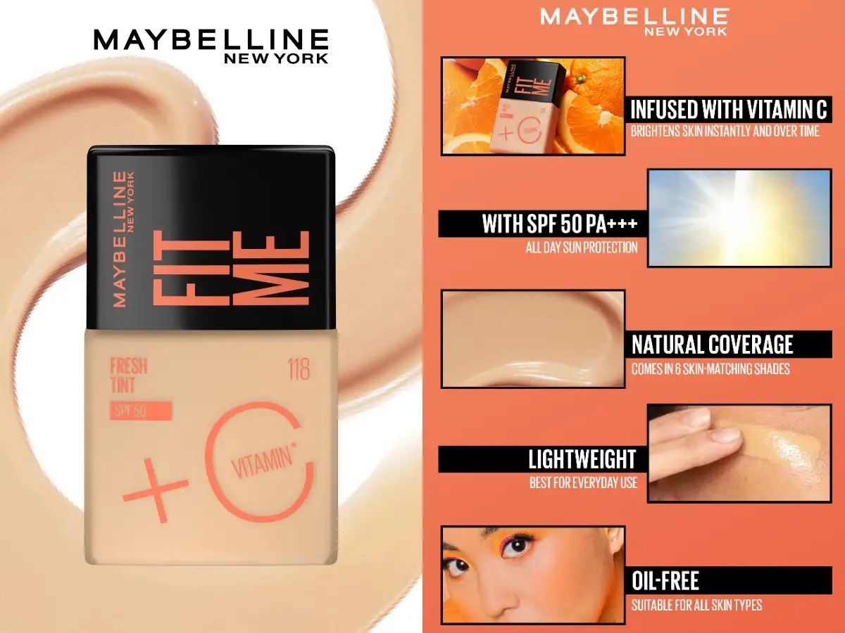 Kem Nền Maybelline Fit Me Foundation Fresh Tint SPF50 30ml