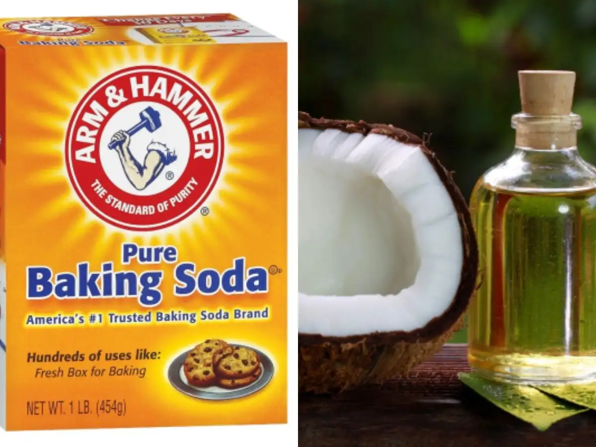 Hỗn hợp baking soda và dầu dừa làm sáng da và hỗ trợ phục hồi làn da bị khô, bong tróc