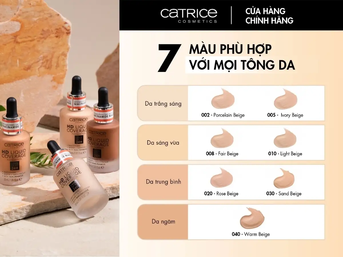 Kem nền Catrice HD Liquid Coverage 24h