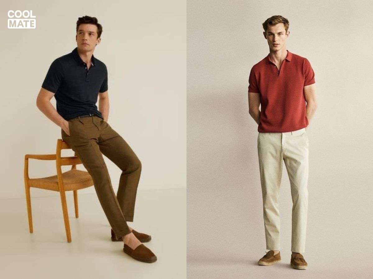 Áo polo + Quần Kaki ống đứng