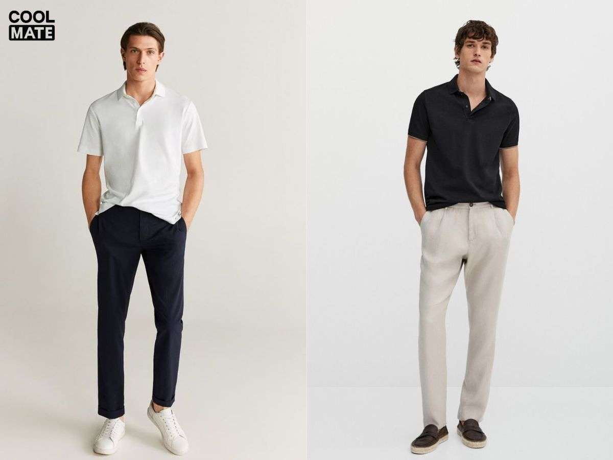 Áo polo + Quần Tây ống côn