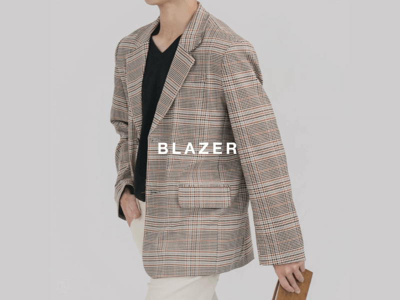 áo khoác blazer sọc caro nam 