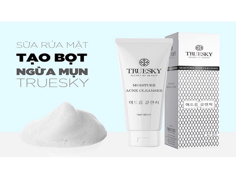 Sữa rửa mặt Việt Nam tạo bọt than hoạt tính Truesky Acne Cleanser (nguồn: internet)