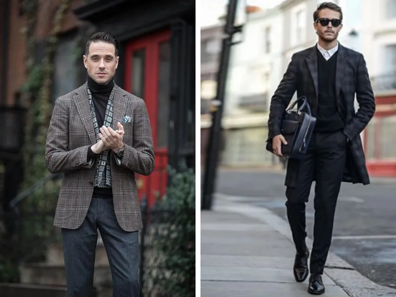 Phối áo khoác Blazer dáng dài theo kiểu layer nhiều lớp