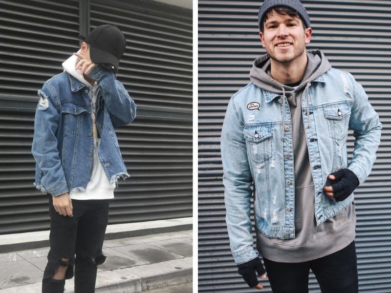 quần jean với áo hoodie nam