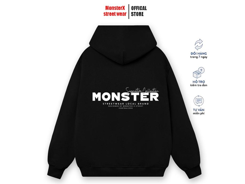 Áo hoodie nam Monster X Street Monster-Signature