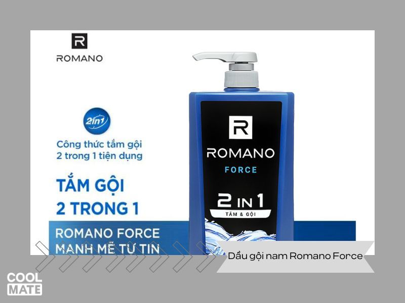 Dầu gội cho nam Romano Force 2 in 1 