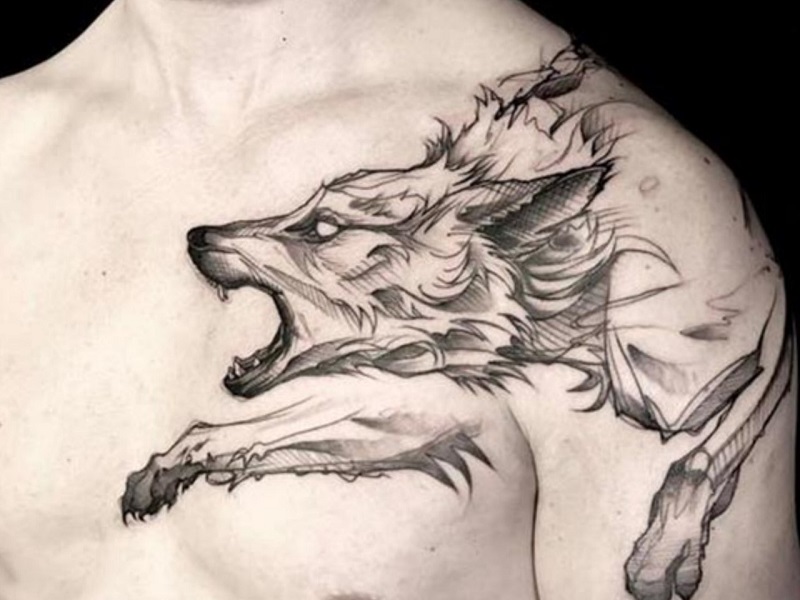 Wolf tattoos attract men thanks to their beautiful, impressive images and variety of designs