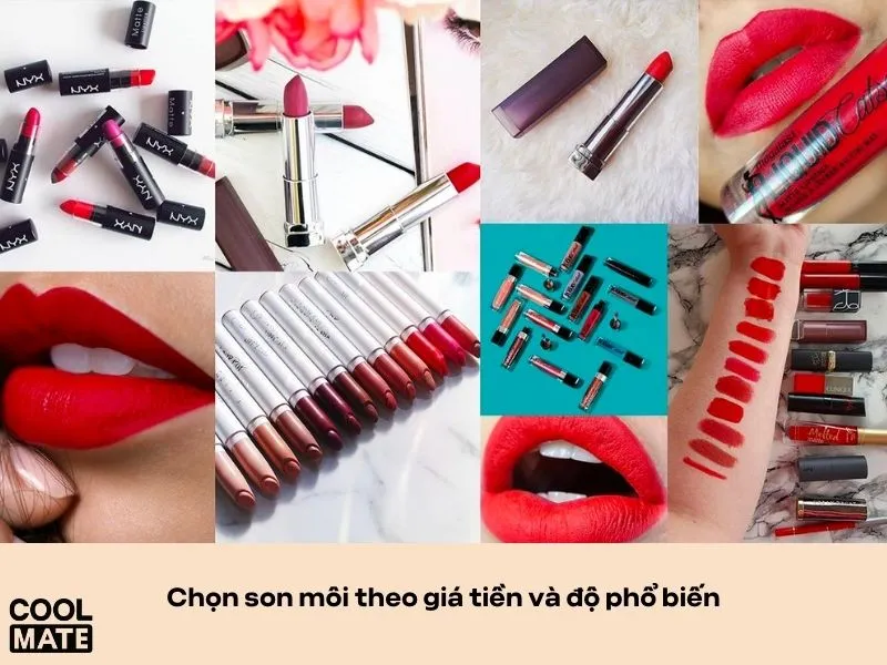 Chọn son theo giá tiền và độ phổ biến