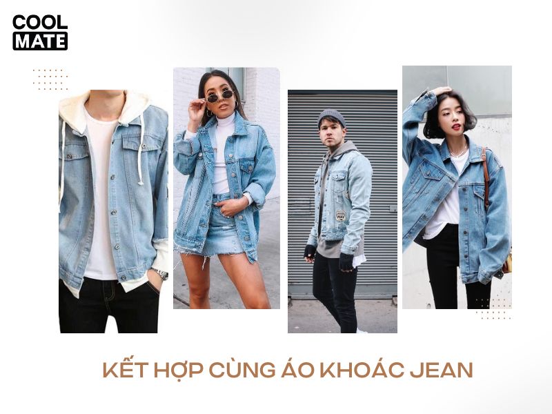 Kết hợp áo phông với áo khoác jeans