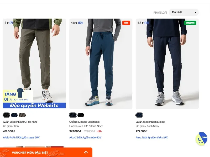 Shop bán quần jogger nam ở TPHCM – Coolmate