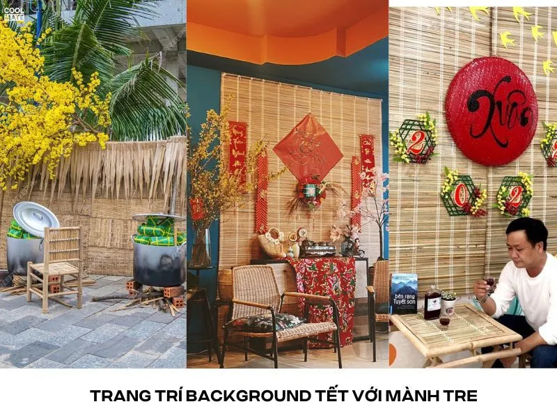 trang trí background tết