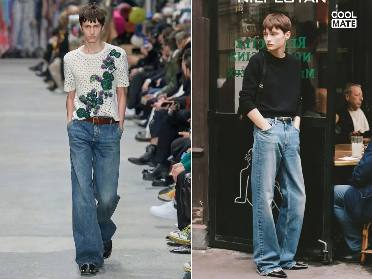 Quần jeans nam ống rộng Dolce and Gabbana