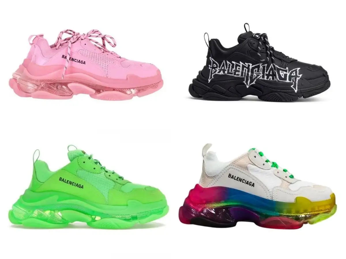 Bộ sưu tập giày Balenciaga Triple S với đa dạng màu sắc và họa tiết