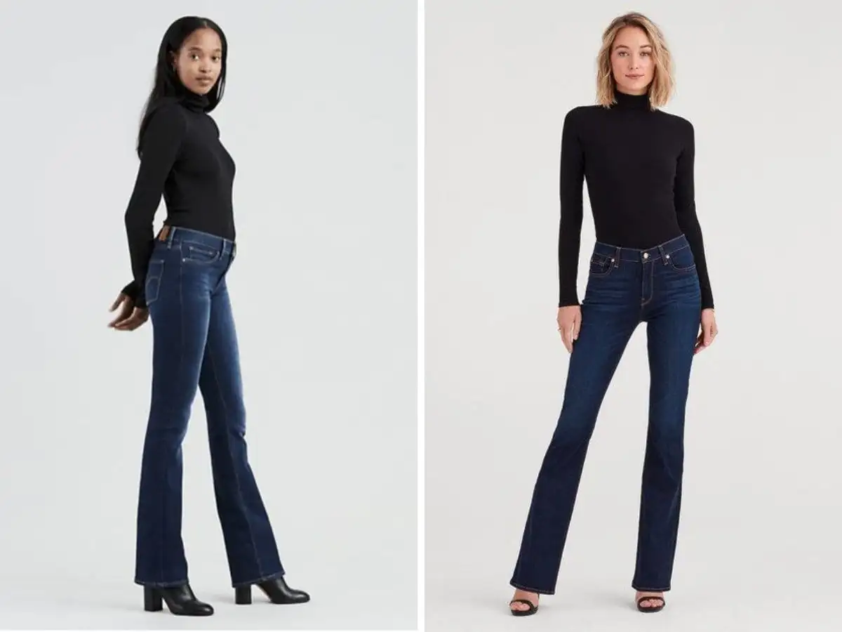 Một lựa chọn hoàn hảo cho mùa lạnh khi kết hợp áo cổ lọ với quần jeans ống loe