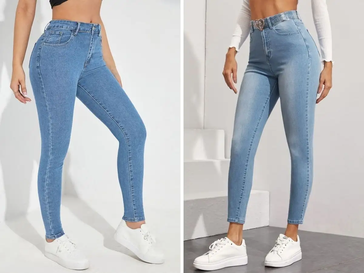 Quần skinny jeans với chất liệu co giãn, mang lại sự thoải mái khi mặc