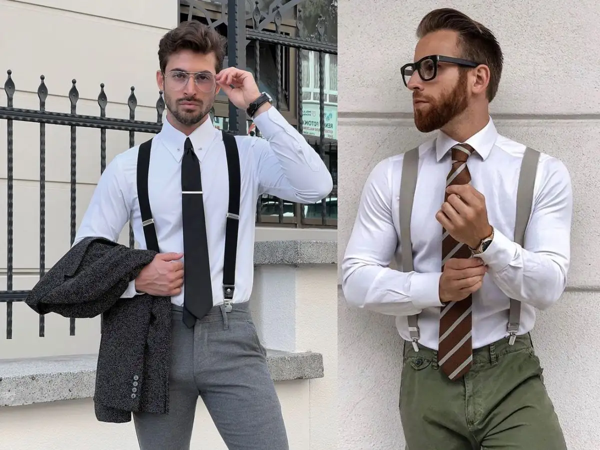 Cổ điển với dây đeo quần