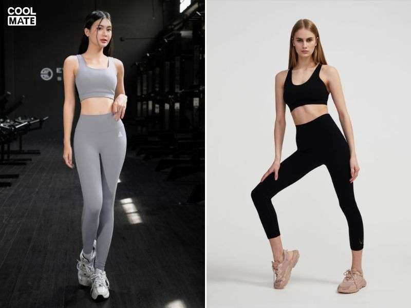 Phối đồ với quần legging thể thao và áo bra thể thao (sports bra)