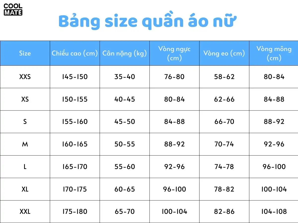 Chọn size quần áo phù hợp