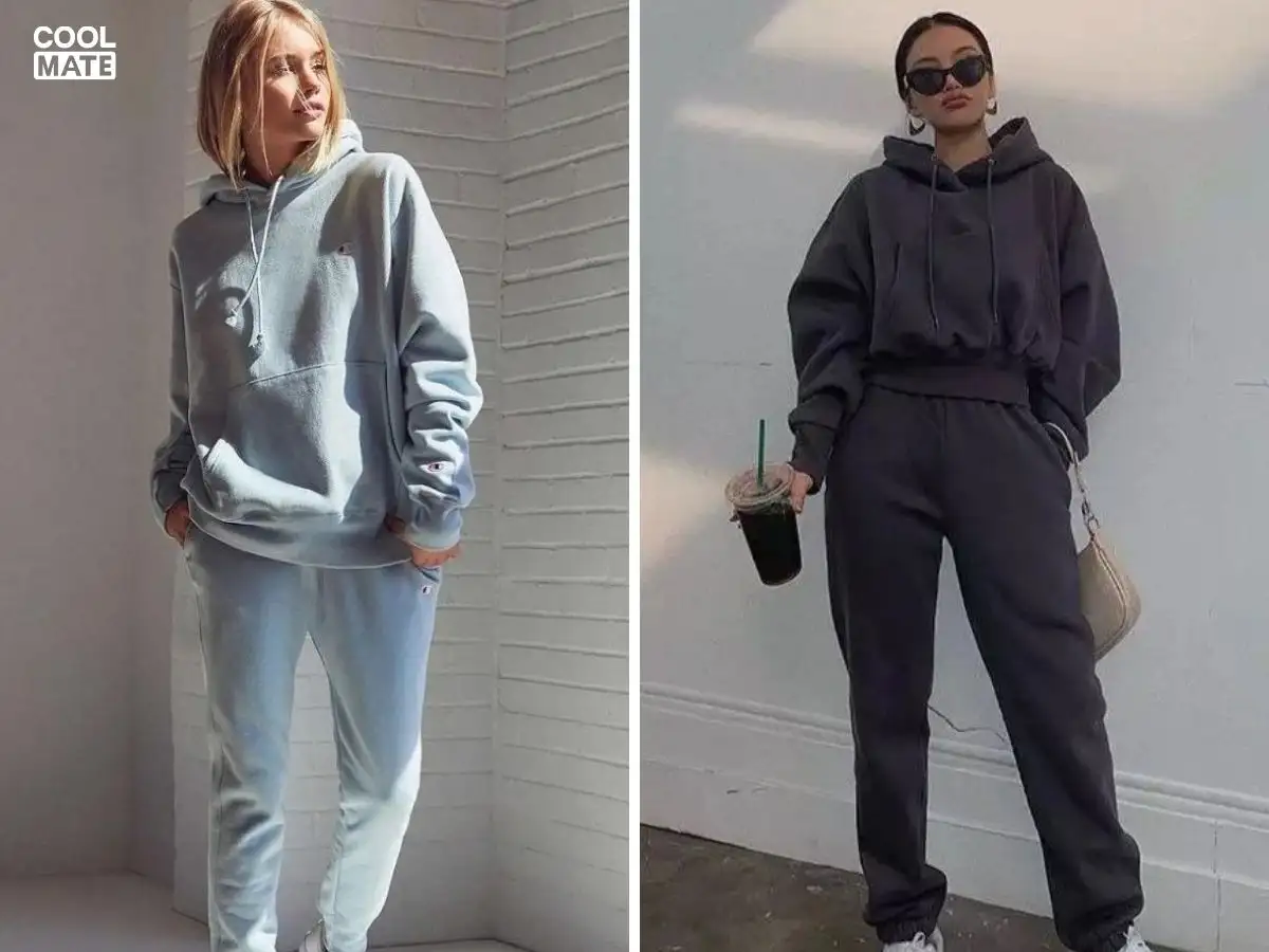 Vào mùa đông giá lạnh, các nàng có thể phối giày moca với giày jogger và áo hoodie