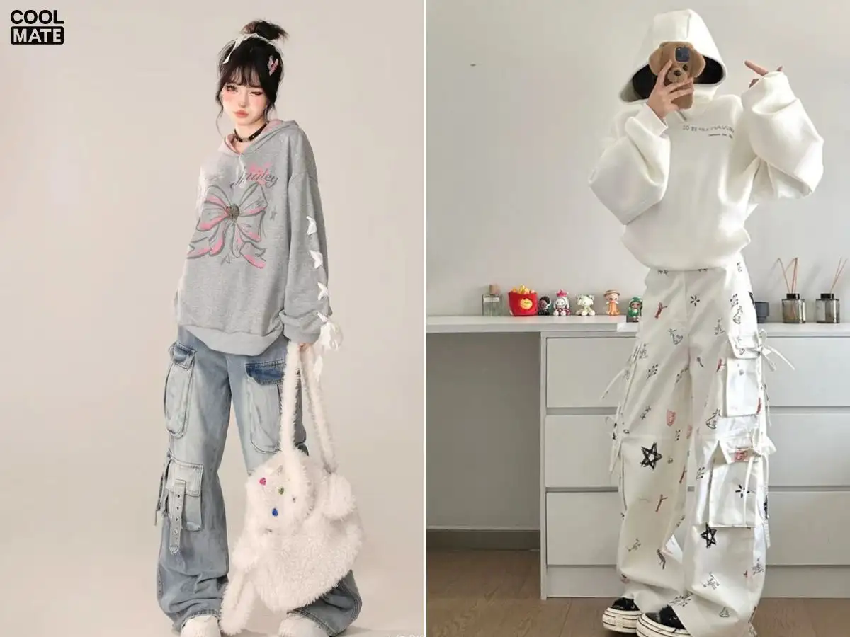 Phối đồ cùng quần jogger túi hộp và áo hoodie oversize