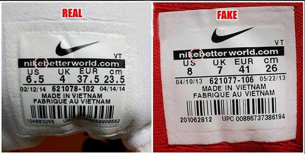 phân biệt tem giày Nike như thế nào