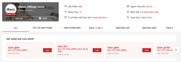 iBasic Việt Nam – shop bán quần lót nam bán chạy nhất Shopee