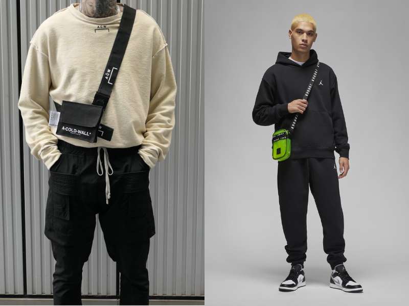 Ấm áp khi phối đồ với túi đeo chéo nam cùng áo sweater, hoodie và jogger