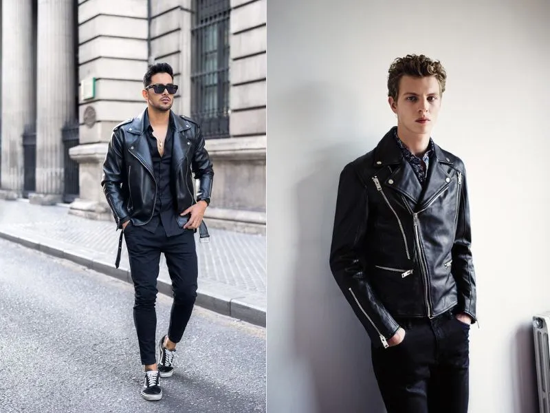 Cách phối đồ với leather jacket nam