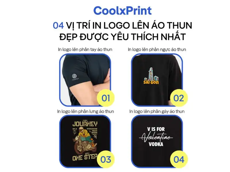 Mỗi vị trí in hình áo thun đều thể hiện rõ cá tính của bạn