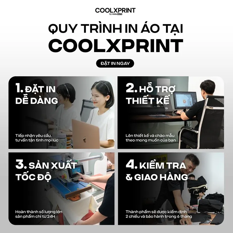 Quy trình in áo khoác nhóm, áo khoác đồng phục được tại CoolxPrint 