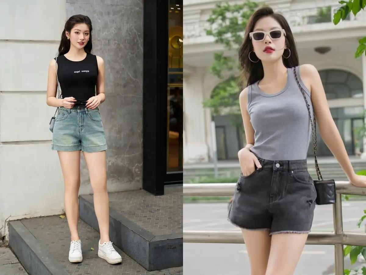 Áo ba lỗ dáng rộng phối cùng quần short mang đậm phong cách mùa hè